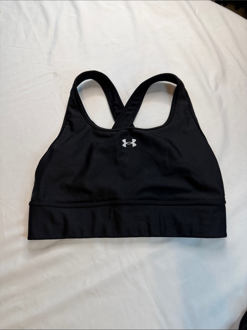 Under Armour Black Crossback Sports Bra with Reflective Logo